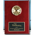 Piano Finish Solid Wood Plaque w/ Clock (9"x12")